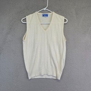 Designers Originals Sweater Vest Men M V Neck Cable Knit Vintage USA Golf Preppy